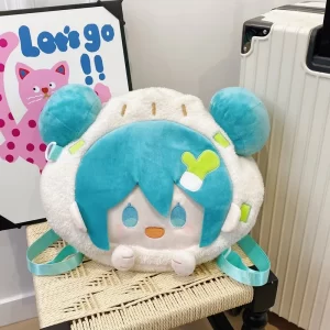 NEW Women Large Plush ins Itabag Backpack Cute JK Style Bun Hairstyle Pin Display Spacious Gift for Girl Cute Anime Shoulder Bag
